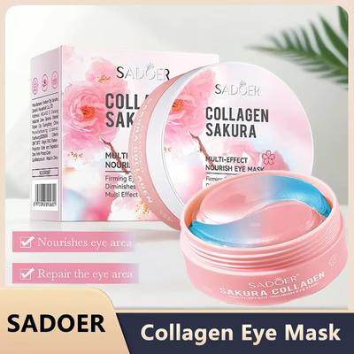 60pcs Sakura Collagen Eye Mask Anti Dark Circles Eyes Bags Removal Moisturizing Firming Eye Patches Skin Care for Eyes