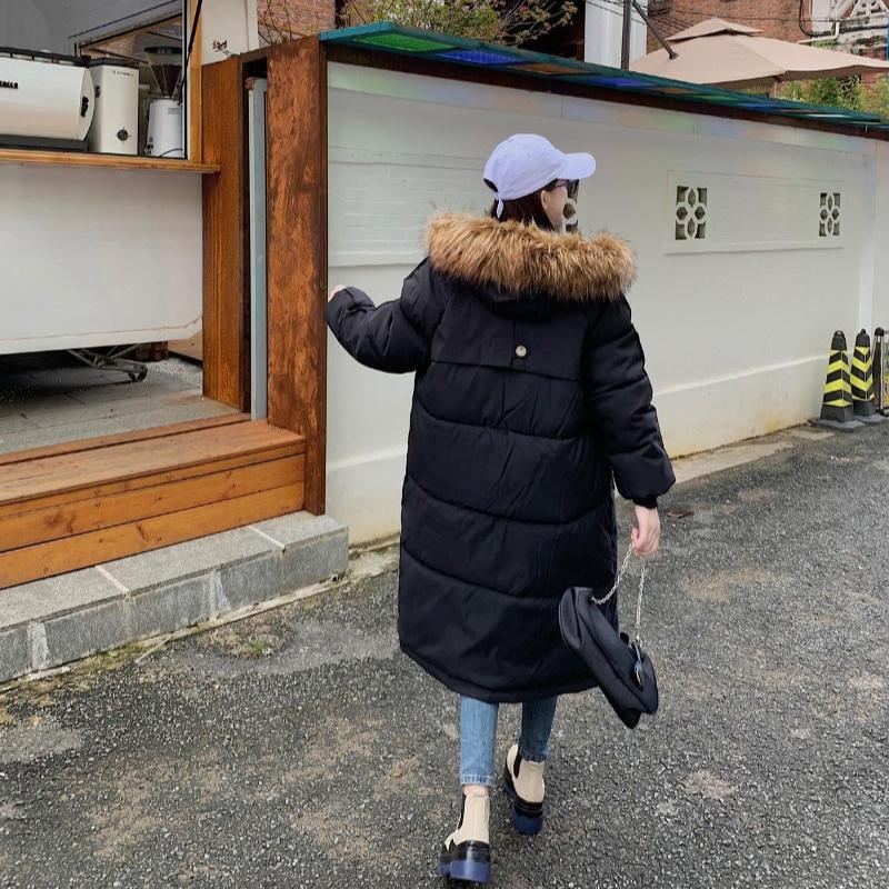 European and American Down Cotton Jacket Women's Winter 2025 Mid-length Large Size Padded Jacket Loose Thickened Cotton Jacket Cotton