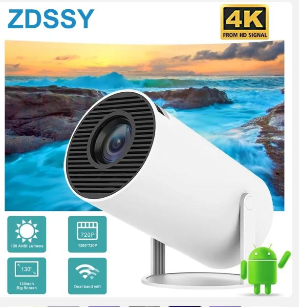 HY300 Android Wifi Smart Portable Projector for Samsung iPhone Phone 1280 720P Full HD Office Home Theater Video Mini Projector