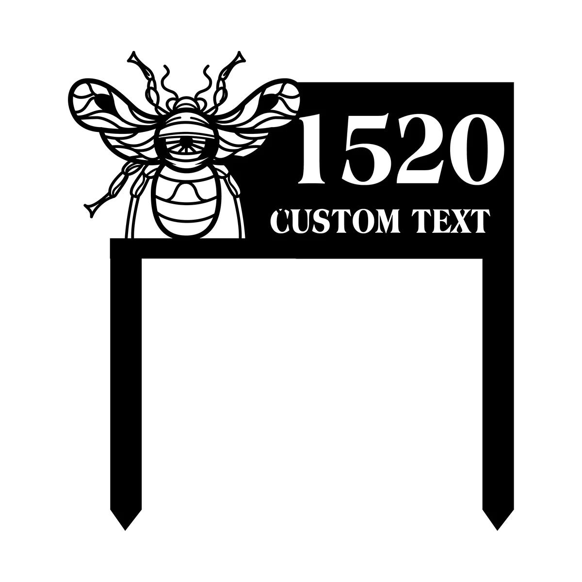 Metal Bee Garden Decor, Personalized Metal Yard Art with Stakes, Outdoor Garden Ornament, Gardening Gift
