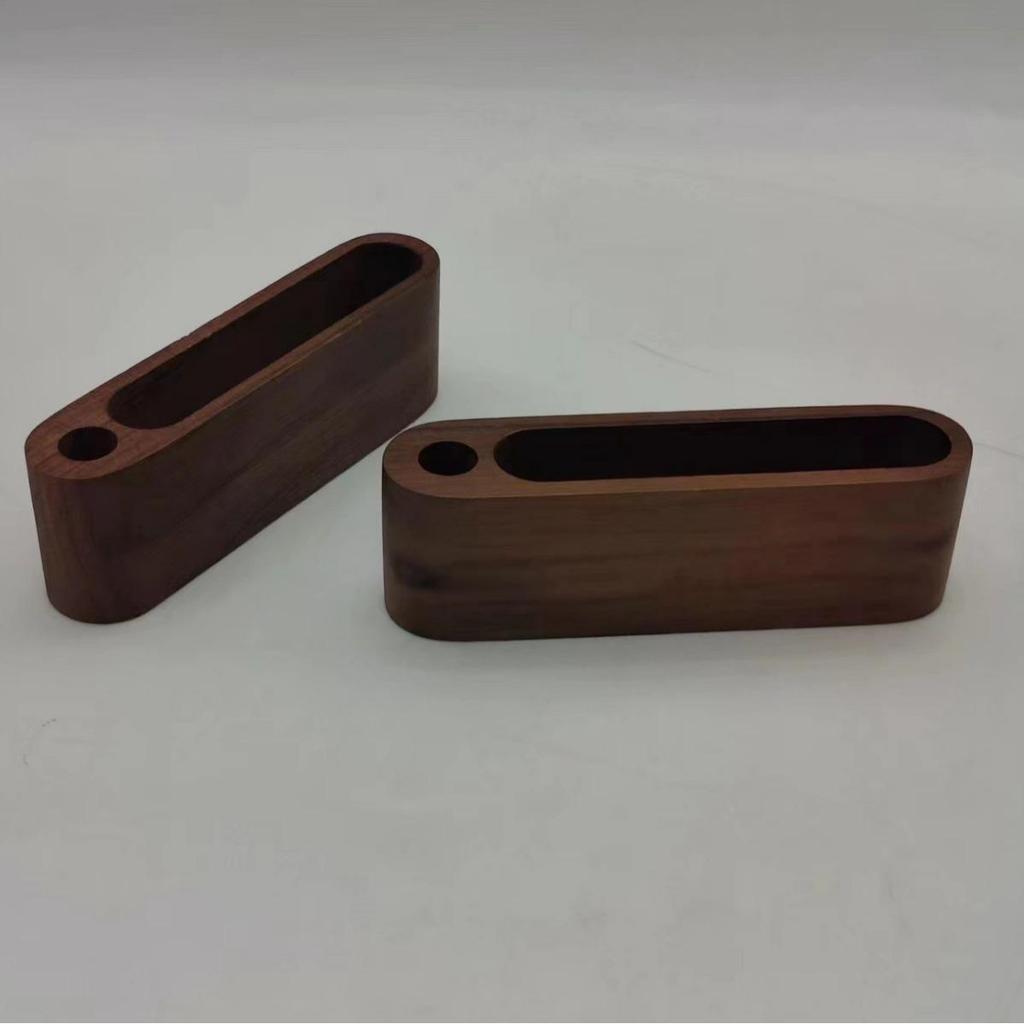Black Walnut Business Card Holder - Wooden Desktop Card Storage Box