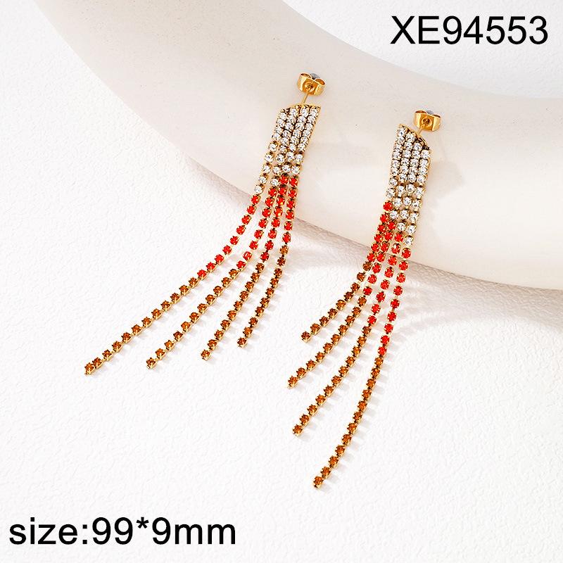 Elegant Rhinestone Tassel Earrings: Versatile Long Crystal Dangle for Women