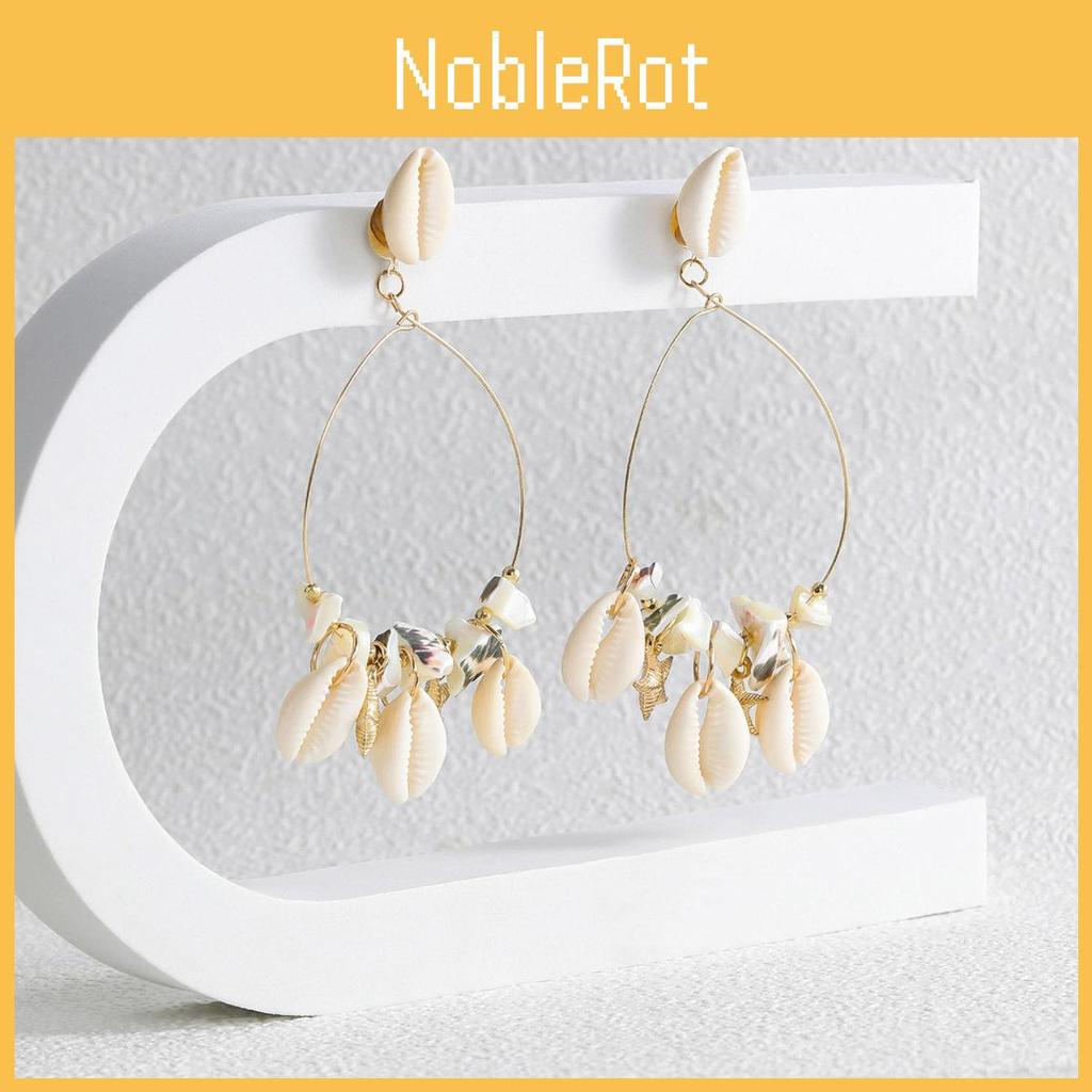 Trendy And Creative Womens Shell Earrings For Summer Geometric Alloy Design In Multi Colors