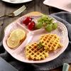 Japanese Style Ceramic Divided Plate for Kids - 3-Compartment Meal, Dried Fruit, and Breakfast Plate