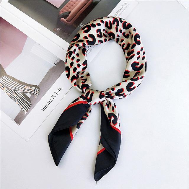 70cm Fashion Paisley Print Kerchief Hair Scarf For Women Silk Satin Headband Hijab Scarfs Female Square Neck Scarves For Ladies