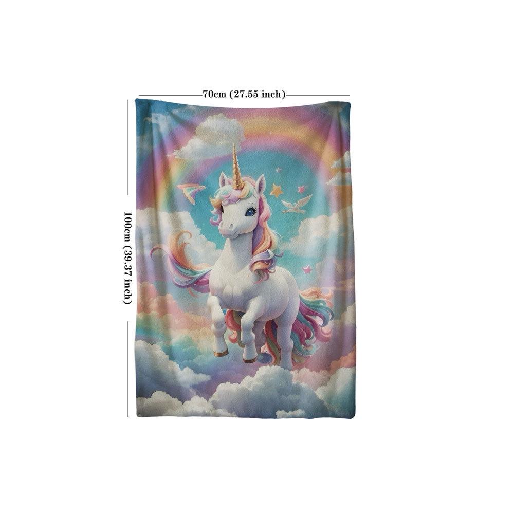 Unicorn Flannel Blanket with Custom Printing - European & American Design