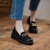 New Fashion Nubuck Leather Women Shoes Retro Round Toe Loafers Shoes Woman Slip -On Platform Shoes Zapatos De Mujer Handmade