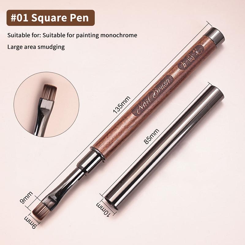 

Sandalwood Handle Nail Drawing Brushes For Manicure Lines Painting Gradient Uv Gel Extension Builder Drawing Pen