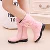 Children's Cotton Shoes Warm Boots Girls Autumn and Winter High Leather Boots