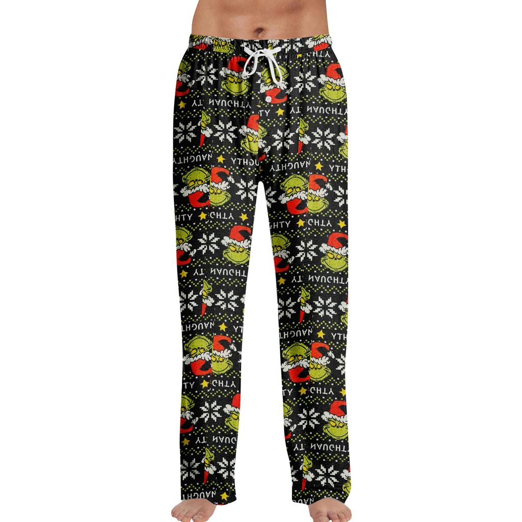 Pajama Pants Sleepwear Casual Drawstring Elastic Waist Pants Comfy Straight Yoga Loose Trousers