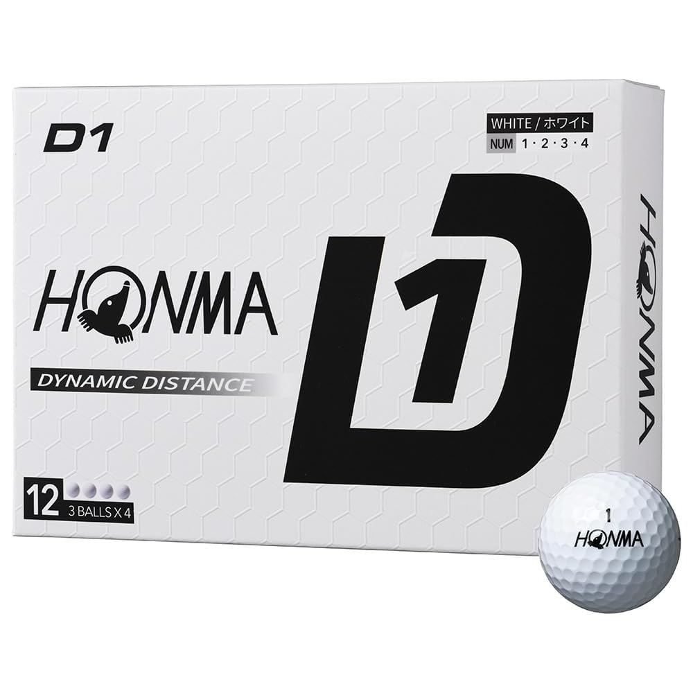 

Honma D1 BT2401 Golf Balls White 12 Pack, Durable, High Performance