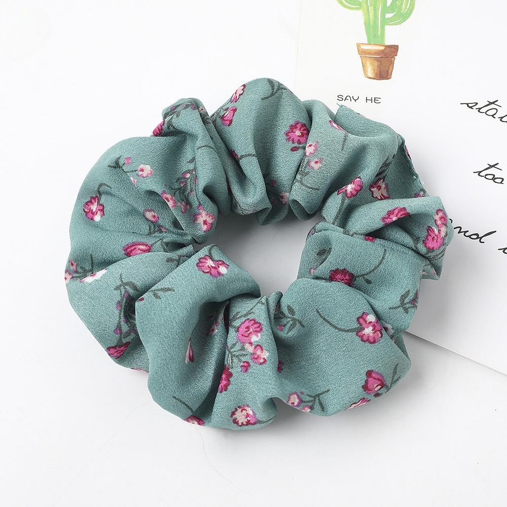 Vintage Blumige Mehrschichtige Scrunchies Premium Elastische Haargummis für Damen Niedriger Pferdeschwanzhalter Herbst Tägliches Haaraccessoire