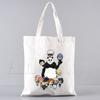 Borsa Shopping in Tela da Donna Jujutsu Kaisen Stampa Lettere Borsa a Spalla in Tessuto Femminile Borsa a Mano Eco Tote Riutilizzabile per la Spesa