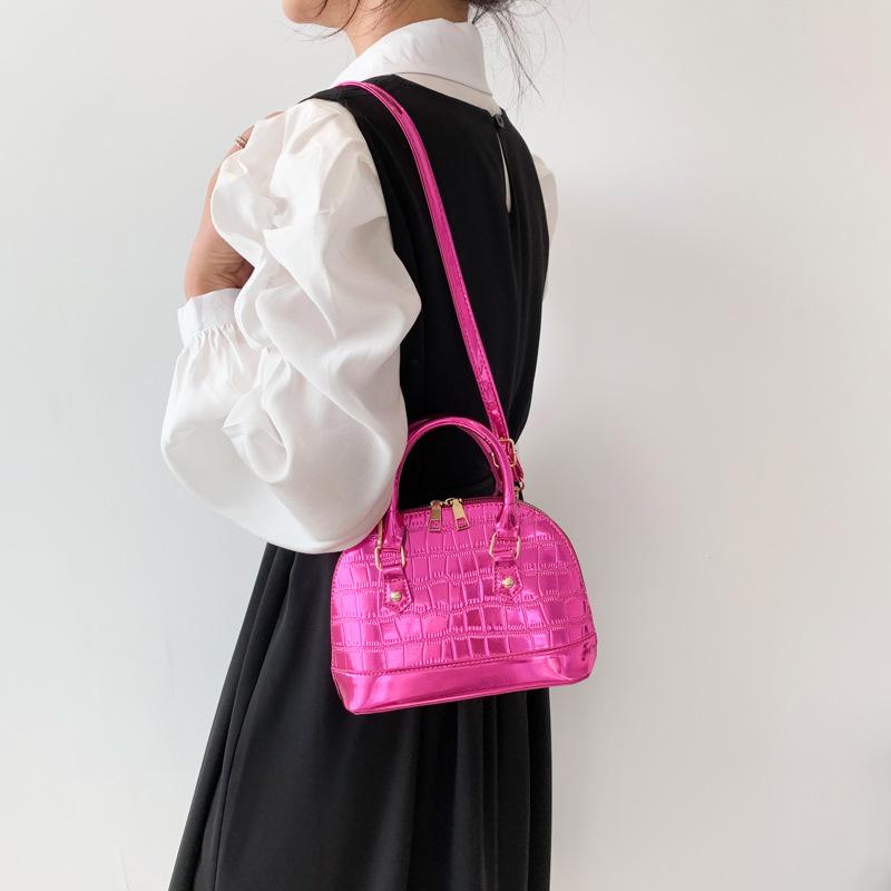 Women'S Bags Fashion Shell Handbag Textured Pu Shoulder Bag Niche Versatile Messenger Bag