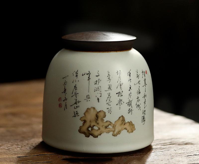 

Традиционная керамическая печь Ru, контейнеры для чая Tieguanyin, дорожный чайный пакетик, герметичная банка для чая, резервуар для хранения кофе, органайзер для специй D 11.1x10.9cm