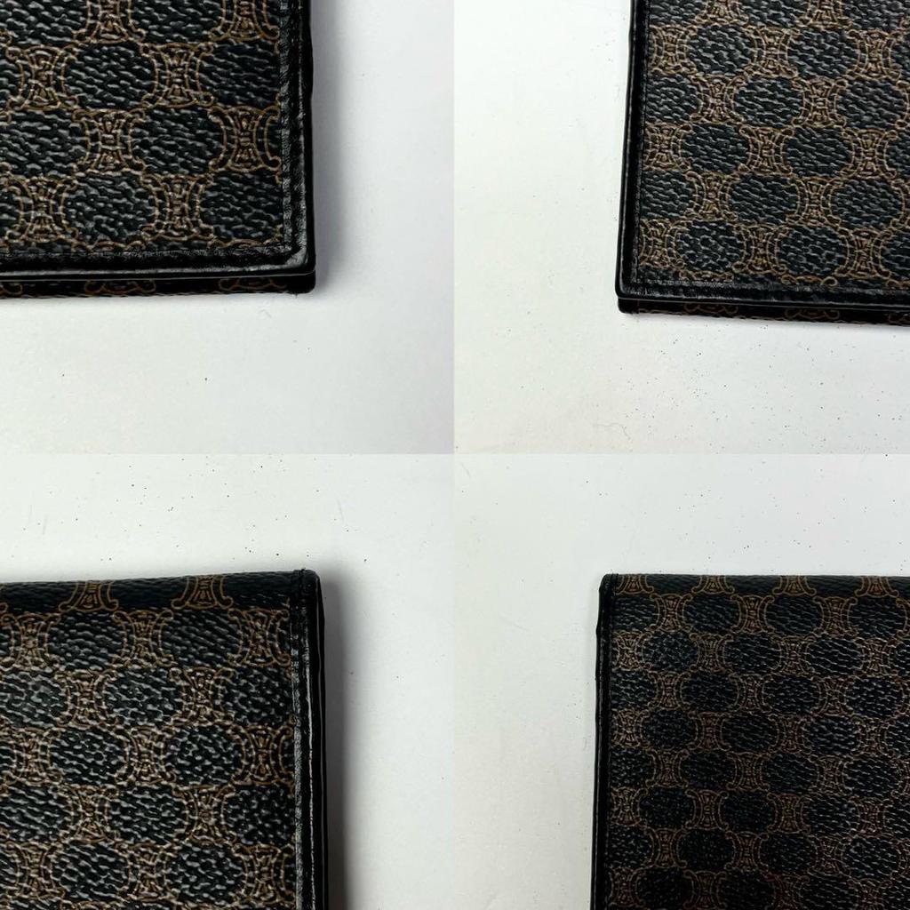 Used Mint Condition/Rare Find CELINE Black Macadam Bi-fold Long Wallet All-over Pattern PVC