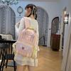 Summer New Candy Color Block Daily Commute Bear Letter Casual Versatile Handbag Backpack