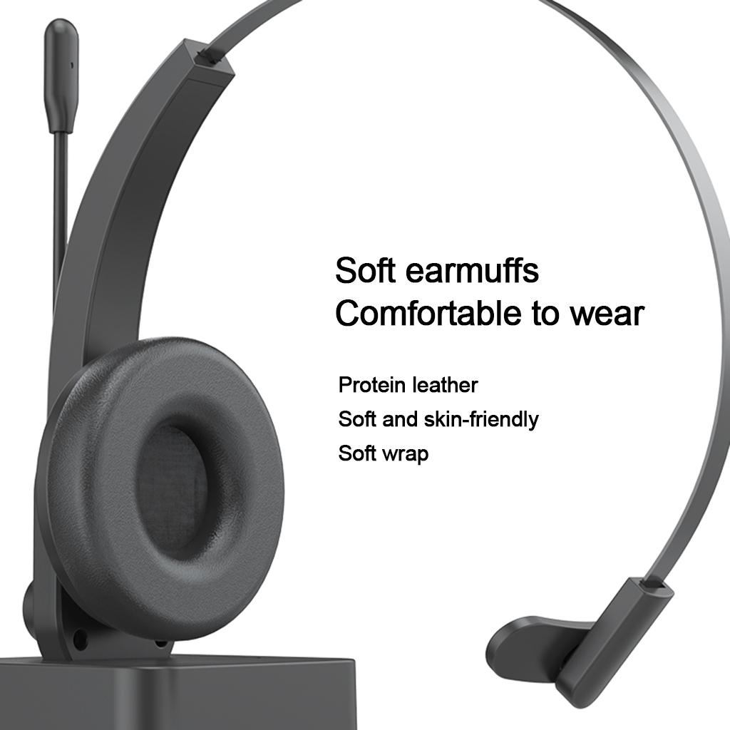 Professional Wireless Headphone with Microphone Charging Base Computer Calling PVC Line Noise Reduction Noise Reduction