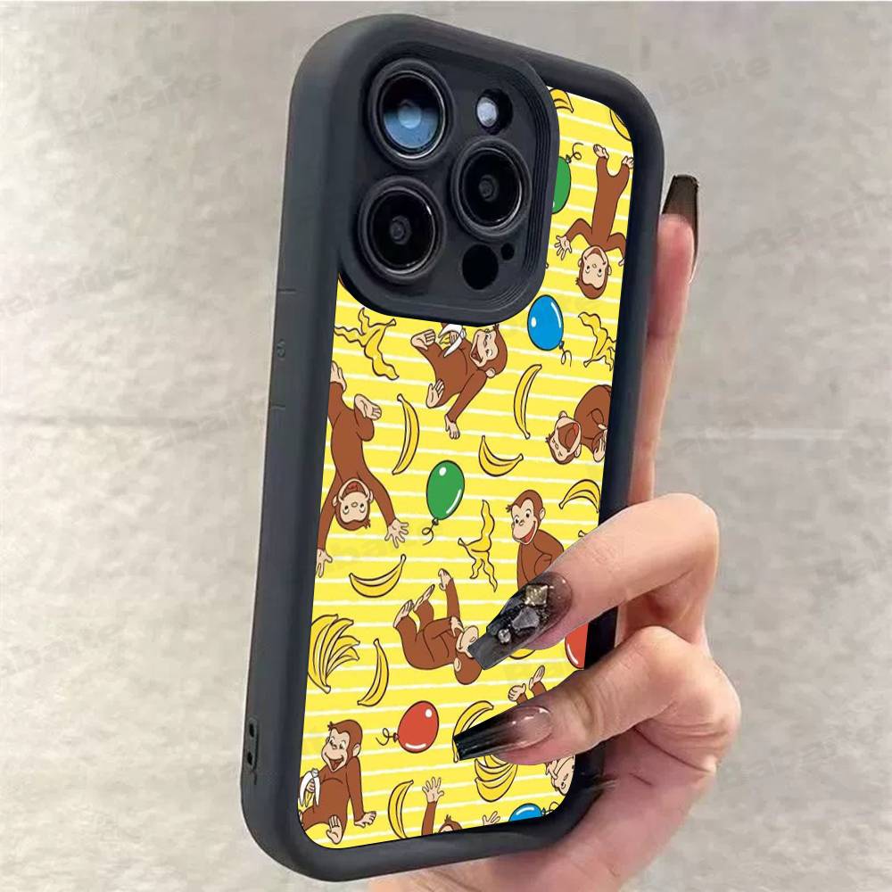 Lovely Cartoon C-Curious Georges Phone Case For iPhone 17 16 15 14 13 12 11 Pro Max 16E Plus INS Soft Cover