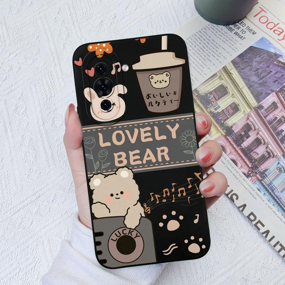 

Чехол для телефона Huawei Nova 6 7 8 9 10 11 Pro SE P30 P40 Lite Cute Bear Мягкий жидкий силиконовый матовый чехол Противоударный защитный чехол для камеры Huawei бампер Huawei P30 Lite