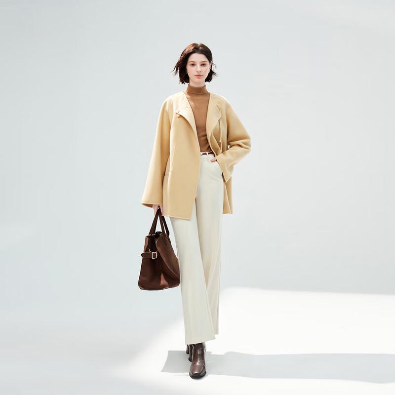 Qiusui Yiren Women's 100% Wool New Chinese Style Double-faced Coat