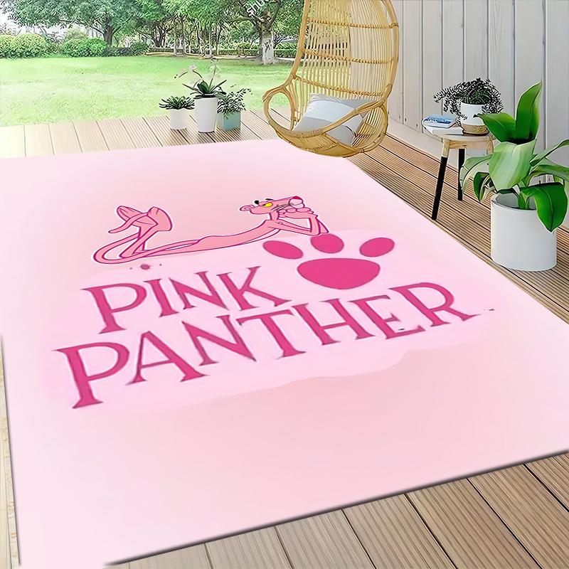Pink Panther Logo Carpet Rug Soft Washable Antislip Home Living Room Sofa Mats Personalized Christmas Rug