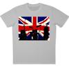 UK Flag T Shirt Rock Band Music Guitar Drum British Retro Union Jack Tee