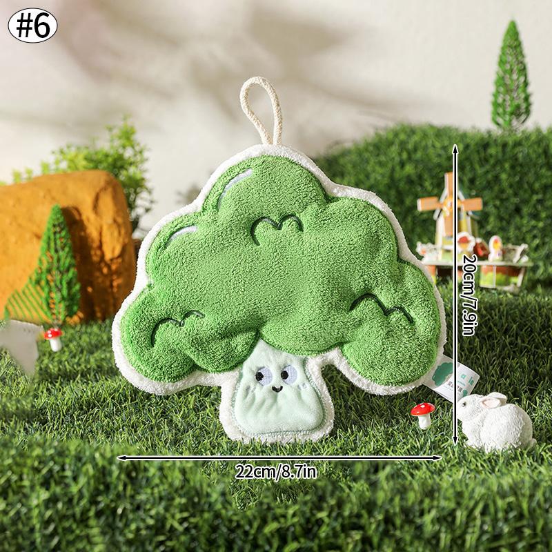 Cute Hand Towel Cartoon Wipe Handkerchief Rag  Vegetable Shape  Towels for Kitchen Bathroom KidsHanging Towel Soft Dish Cloth