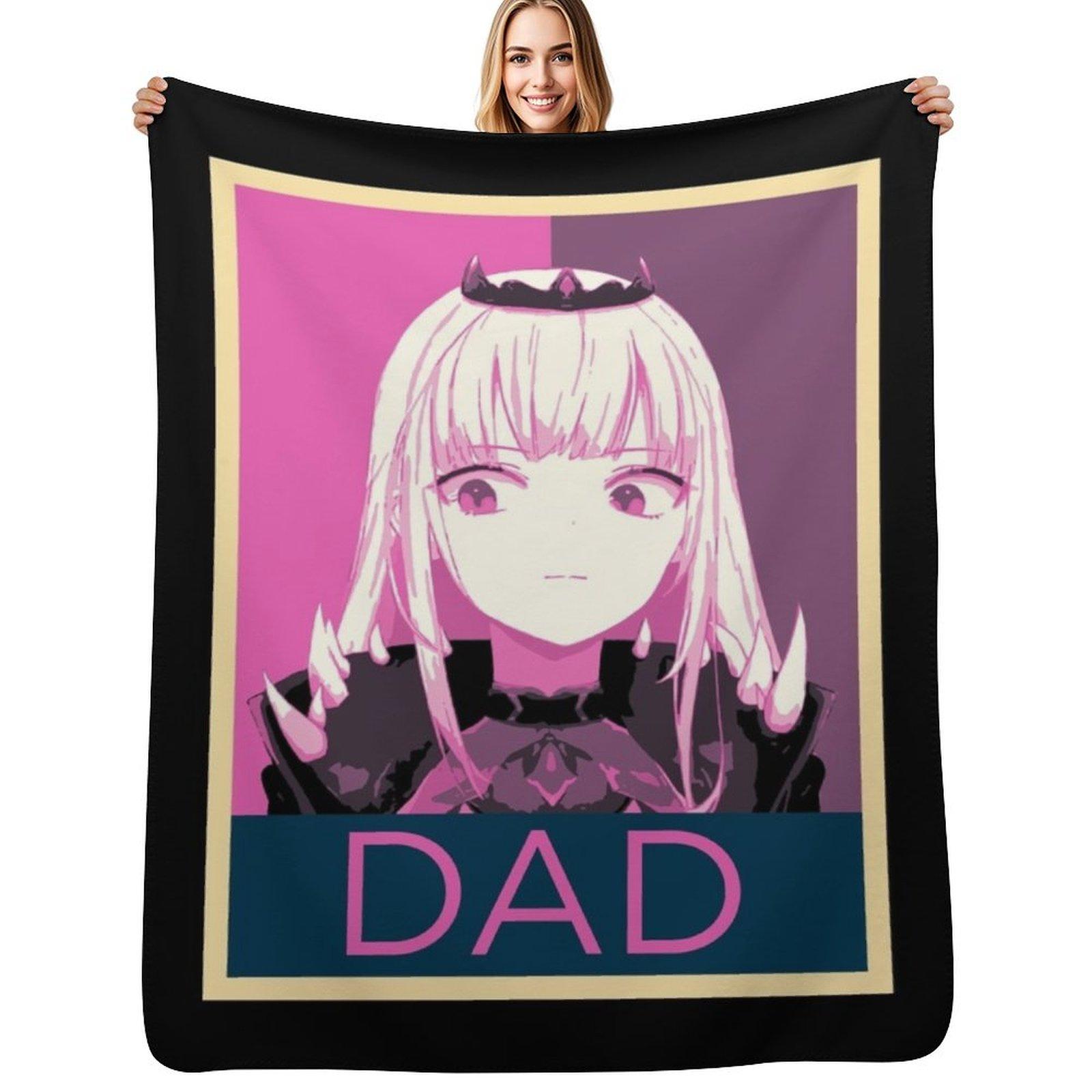 Hololive EN Calliope Mori Dad Posterized Throw Blanket Cozy Home Blanket Gift for Christmas Holiday Size: 75*100cm, Weight: 230 GSM