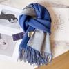100 pure wool scarves for men's autumn and winter gray double-sided high-end gift boyfriend men's cashmere shawl