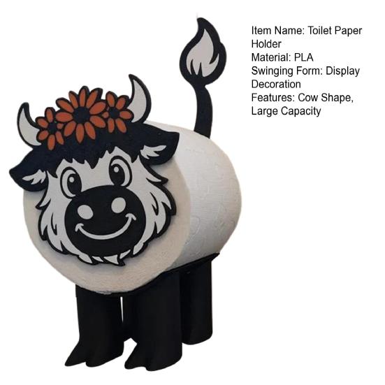 1/2Pcs Cow Shape Toilet Paper Holder Large Capacity Farmhouse Style No Assembly Napkin Organizer Bathroom Decor