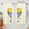 2pcs 2D Flat Printing Party Window Curtains Bowl of Lemons Fabric Without Electricity Festive Wall Decor Use for Decorations