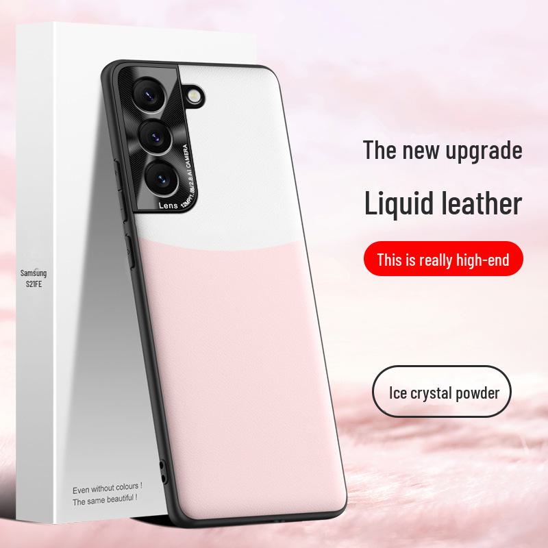 Samsung S21FE liquid leather case, anti-fall and anti-fouling protective cover, individual shipping available.