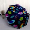 1pc Colorful Birds Pattern Automatic Folding Umbrella - 8-Rib Iron Frame, Windproof, Portable Sunshade with Plastic Handle for Travel & Outd