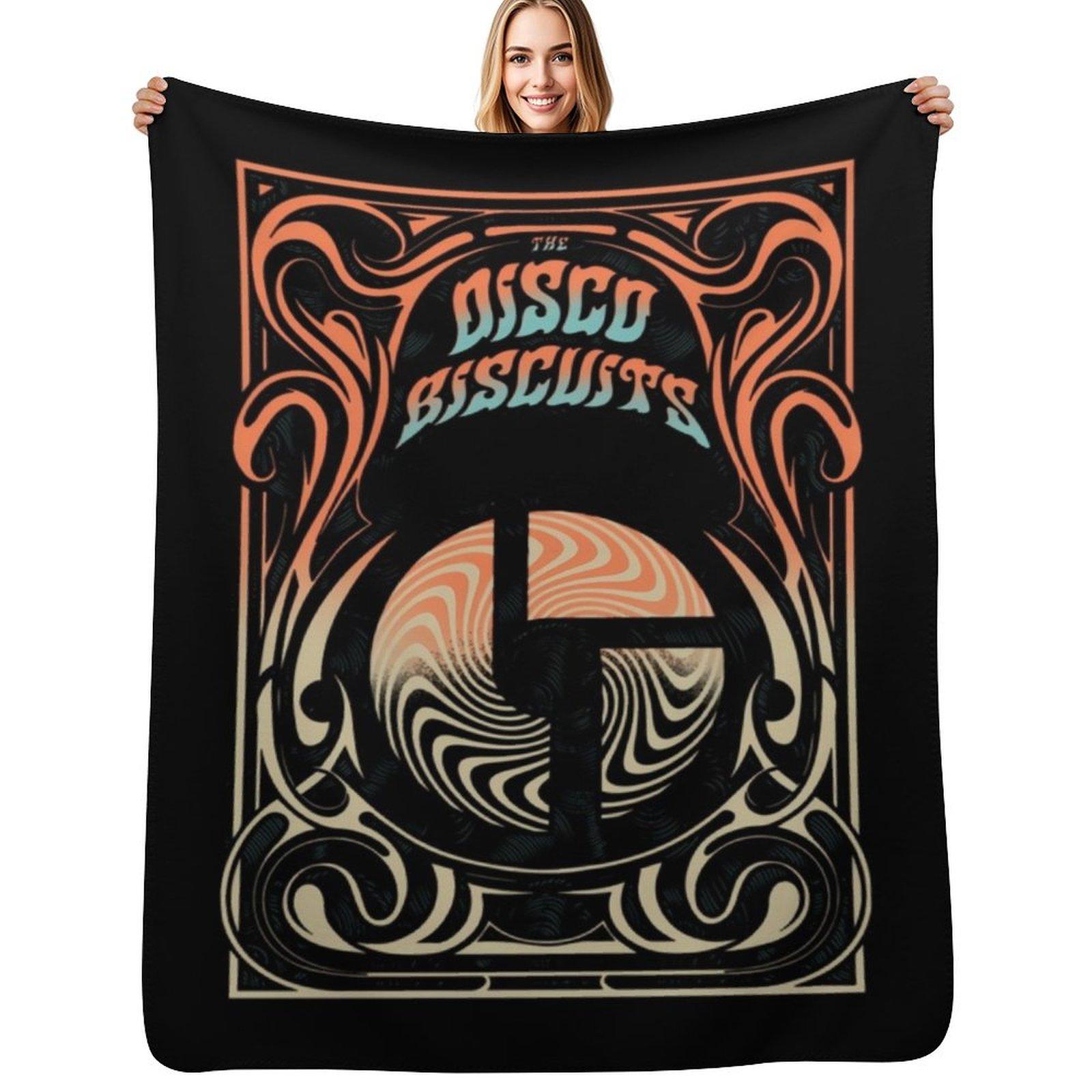 DISCO BISCUITS BAND Throw Blanket Cozy Napping Blanket Gift for Mom Dad Size: 75*100cm, Weight: 230 GSM