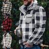 Men Sweatshirt Plaid Thicken Pullover Loose Winter Sweatshirt for Daily Wear