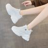 Sneakers Nere Piattaforma in Pelle Invernali Suola Spessa Scarpe Chunky Donna Allacciatura Slip-On Casual Scarpe da Passeggio per Donna Aumento Altezza