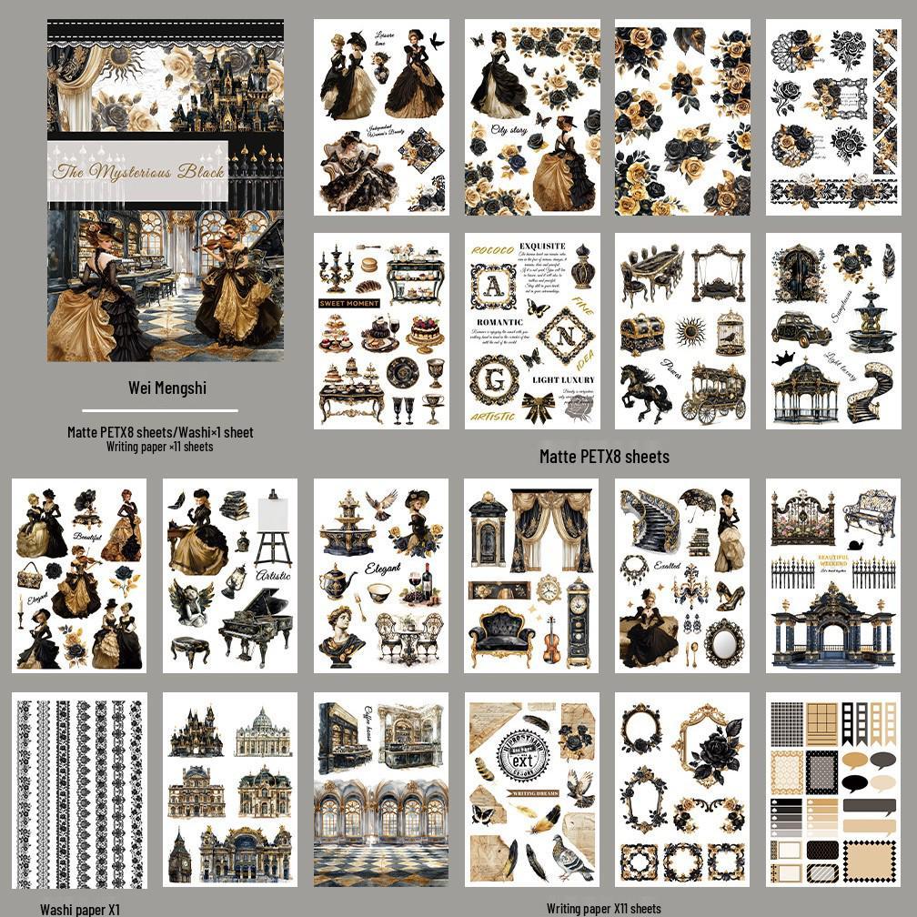 Cross-Border Pet Sticker Pack: European & American Alice Art for Junk Journals & Collages