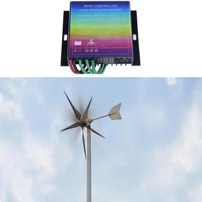 Wind Turbine Controller, Waterproof 500/800W MPPT Wind Turbine Charge Controller with Overcharge Protection and Display(800w)