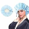 Nuova cuffia da notte reversibile in raso per capelli ricci da donna, a doppio strato, regolabile, elastica, per la cura dei capelli