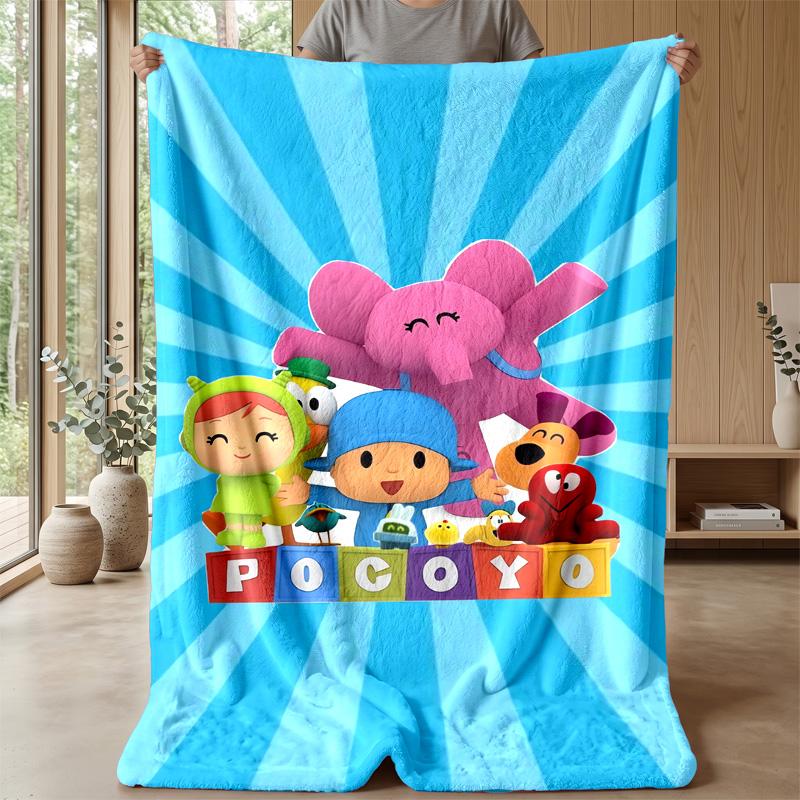 Coperta Morbida in Flanella del cartone animato Pocoyó, Coperta Calda e Confortevole per Camera da Letto, Divano, Uso Domestico