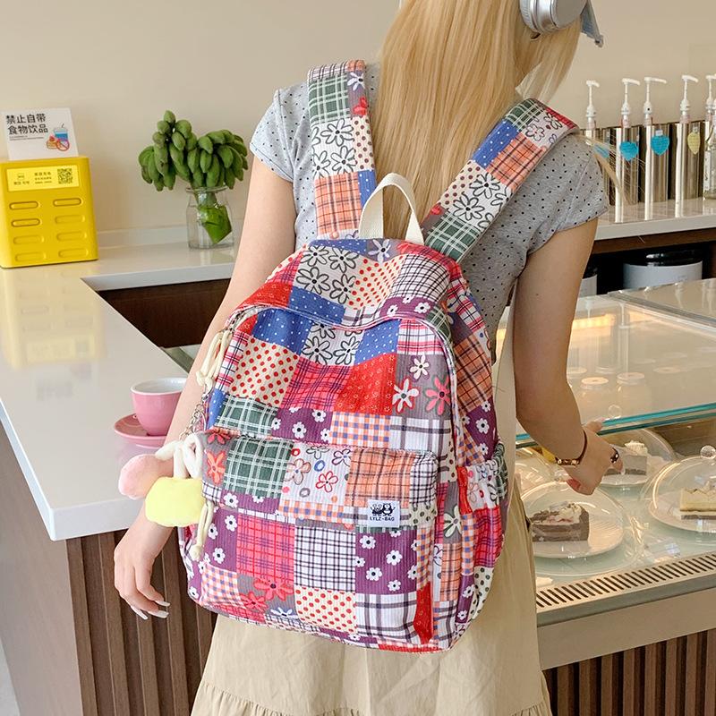 Fashionable Floral Computers  Large Capacity Class Backpacks for Junior and Senior High School Students  Trendy Backpacks