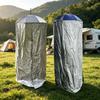 Outdoor Changing and Shower Privacy Shelter with Top Hook, Integrated Overhead Frame, and Full-Length Fabric Screen