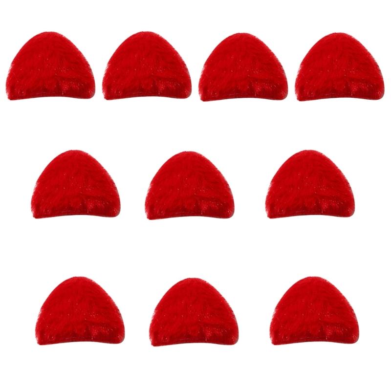 10Pcs Furry Kitten Ears Charm Sewing Plush Ears Appliques Assorted Color for Hair Accessories Clothing Embellishments