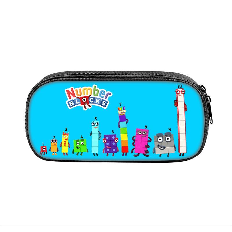 Estuche Grande de Lápices con Estampado de Numberblocks: Bolsa de Papelería de Bloques de Construcción Periférico de Juego