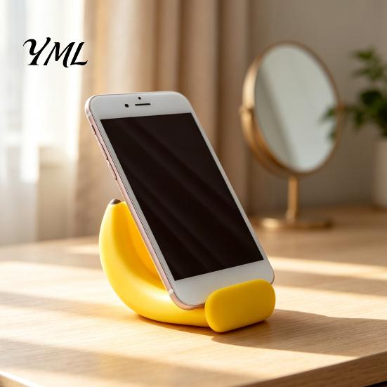 Cute Banana Gadget for Desk Phone Stand, Fun Desktop Holder, 3D Printed Innovative Birthday Gift Coworkers Creative Ornament, Stress Relief