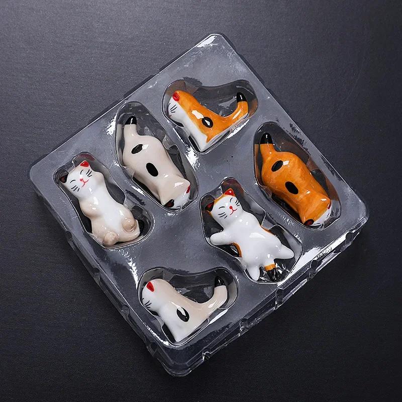 5/6pcs/Set Chopsticks Pillow Chopstick Rest Home Decoration Cat Chopsticks Forks Holder Chopsticks Holder Spoon Holder
