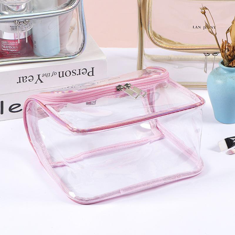 Large Clear PVC Makeup Bag - Waterproof Toiletry Storage Handbag