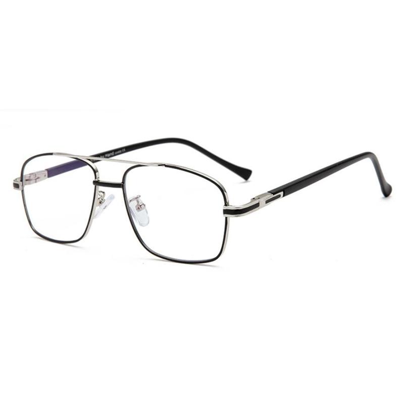 Double Beam Anti-Blue Light Square Nearsighted Glasses Women Men Metal Spring Hinge Prescription Spectacles 0 -0.5 -0.75 To -6.0