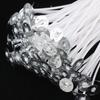 100 Pcs/Lot For Candle Making -Coated With Natural Soy Wax Low Smoke DIY Candle Making Bougie For Jelly Jars Soda/soup Cans